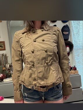 Military Style Peplum Jacket